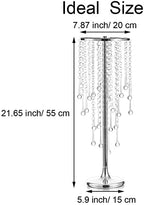 Silver Metal Flower Centerpiece Stand with Crystal Beads,2Pcs in Silver, alternate view 3