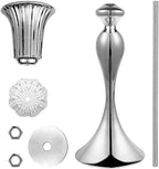 Silver Metal Trumpet Vase, 22in Wedding Reception Centerpiece, 2Pcs Set, with Crystal Bead for Home Decor in, alternate view