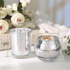 Silver Party Decorations 72pcs, Assorted Glass Votive Candle Holders in Silver--(36pcs+36pcs), alternate view 2