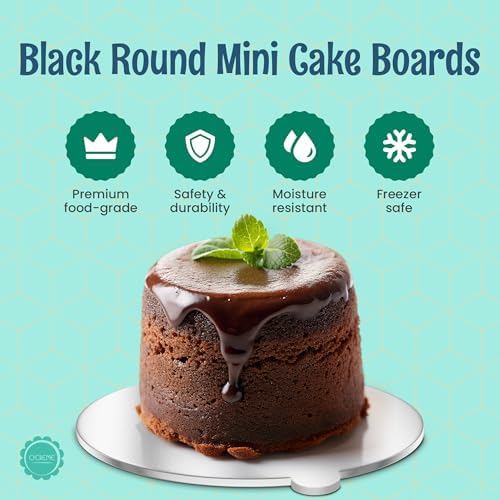 Silver Round Mini Cake Boards with Tab - 2-3/4 Inch Grease-Proof, Foil-Covered, Food Grade Cardboard for, alternate view 3