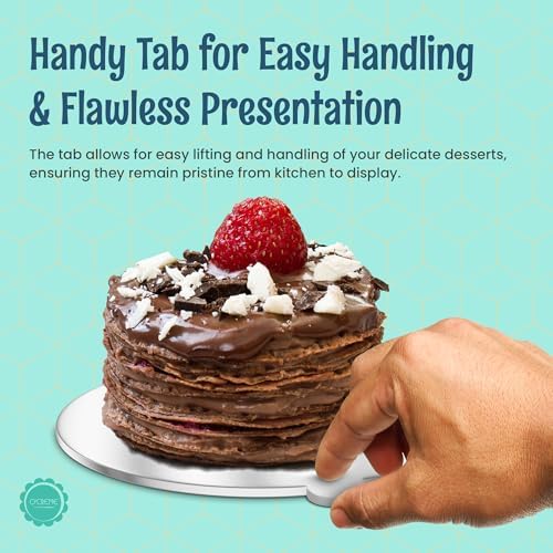 Silver Round Mini Cake Boards with Tab - 2-3/4 Inch Grease-Proof, Foil-Covered, Food Grade Cardboard for, alternate view 5