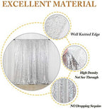 Silver Sequin Backdrop 2 Pieces, Photograph Background 7FTx7FT Shiny Gray Backdrop Curtains Panels Sparkly, alternate view 4