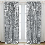 Silver Sequin Backdrop 4x10 Ft, 2 Panels, Large Shimmer Party Decor in 4 ft W x 10 ft L (2 Panels) in Silver