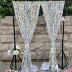 Silver Sequin Backdrop 4x10 Ft, 2 Panels, Large Shimmer Party Decor in 4 ft W x 10 ft L (2 Panels) in Silver, alternate view