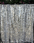 Silver Sequin Backdrop 4x10 Ft, 2 Panels, Large Shimmer Party Decor in 4 ft W x 10 ft L (2 Panels) in Silver, alternate view