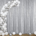 Silver Sequin Backdrop Curtain 4FTx8FT Glitter Silver Background Drapes Sparkle Photography Backdrop for Party