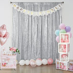 Silver Sequin Backdrop Curtain 4FTx8FT Glitter Silver Background Drapes Sparkle Photography Backdrop for Party, alternate