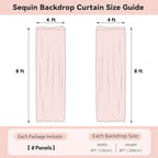 Silver Sequin Backdrop Curtain 4FTx8FT Glitter Silver Background Drapes Sparkle Photography Backdrop for Party, alternate