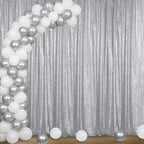 Silver Sequin Backdrop Curtain 4FTx8FT Glitter Silver Background Drapes Sparkle Photography Backdrop for Party
