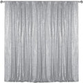 Silver Sequin Backdrop Curtain 8FTx8FT Glitter Silver Background Drapes Sparkle Photography Backdrop for Party