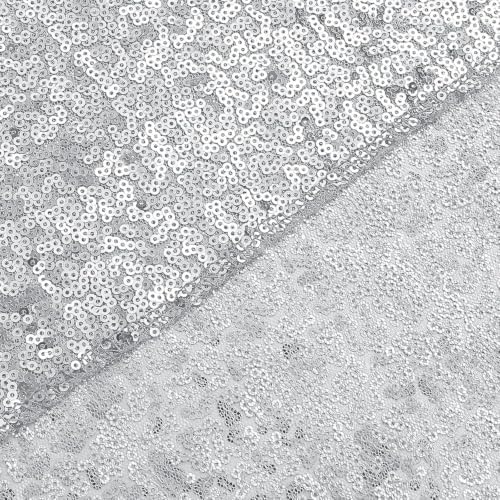 Silver Sequin Backdrop Curtain 8FTx8FT Glitter Silver Background Drapes Sparkle Photography Backdrop for Party, alternate
