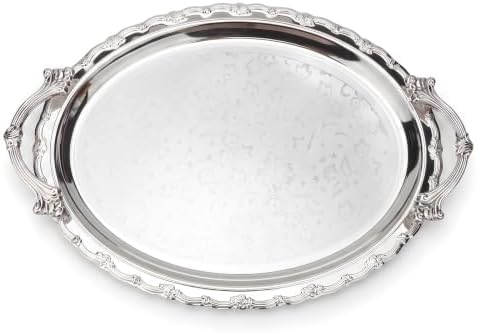 Silver Serving Tray with Handles Silver Platter Silver Trays for Serving in Silver