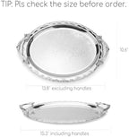 Silver Serving Tray with Handles Silver Platter Silver Trays for Serving in Silver, alternate view 3