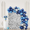 Silver Shimmer Wall Backdrop 12 Panels Cover 4 x 3 Ft, Photo Backdrops for Wedding, Anniversary, Birthday, Party