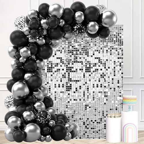 Silver Shimmer Wall Backdrop, 24 Panels, 6x4 Ft Photo Backdrop in 6x4 Ft
