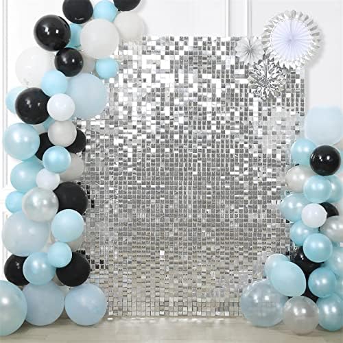 Silver Shimmer Wall Backdrop Sequin Mirror Backdrop Parties Disco Wedding