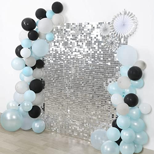 Silver Shimmer Wall Backdrop Sequin Mirror Backdrop Parties Disco Wedding, alternate view 2