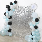 Silver Shimmer Wall Backdrop Sequin Mirror Backdrop Parties Disco Wedding, alternate view 2