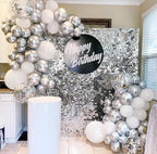 Silver Shimmer Wall Backdrop Sequin Mirror Backdrop Parties Disco Wedding, alternate view 4
