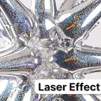 Silver Star Spike Balloons 6pcs Explosion Foil Mylar Balloons in 6 PCS - 27&22 Inch in Silver-iridescent, alternate view 2