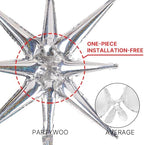 Silver Star Spike Balloons 6pcs Explosion Foil Mylar Balloons in 6 PCS - 27&22 Inch in Silver-iridescent, alternate view 5
