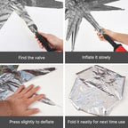 Silver Star Spike Balloons 6pcs Explosion Foil Mylar Balloons in 6 PCS - 27&22 Inch in Silver-iridescent, alternate view 6