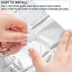 Silver Streamers Metallic Party Backdrop 8.2ft x 3.2ft - Pack of 2, alternate view 4