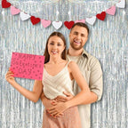 Silver Streamers Party Fringe Backdrop Christmas Decorations in 3.2x8.2 ft in Silver, alternate view 5