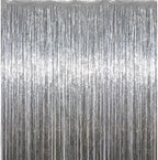 Silver Tinsel Backdrop, 8 Pack 3.3 x 6.6 ft Foil Fringe Curtains in 3.3 x 6.6 ft