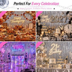 Silver Tinsel Backdrop, 8 Pack 3.3 x 6.6 ft Foil Fringe Curtains in 3.3 x 6.6 ft, alternate view 6