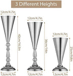 Silver Trumpet Flower Wedding Centerpiece Riser, 10Pcs, 16.5in in Silver, alternate view 3
