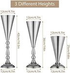 Silver Trumpet Flower Wedding Centerpiece Riser Stand, 2Pcs, 14in in Silver, alternate view 3