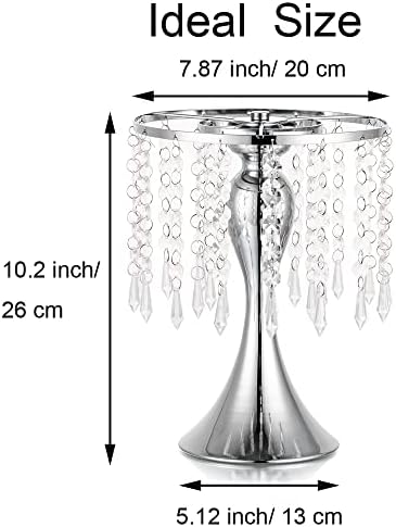 Silver Vase Stand Table: 10.2in Wedding Centerpieces, Set of 2 in Silver, alternate view 3