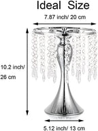 Silver Vase Stand Table: 10.2in Wedding Centerpieces, Set of 2 in Silver, alternate view 3