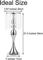 Silver Vase Stand Table: 21.3in Wedding Centerpieces, Set of 2 in Silver, alternate view 3