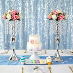 Silver Vase Stand Table: 21.3in Wedding Centerpieces, Set of 2 in Silver, alternate view 4
