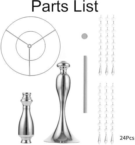 Silver Vase Stand Table: 21.3in Wedding Centerpieces, Set of 2 in Silver, alternate view 6