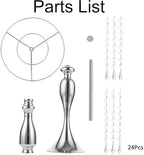 Silver Vase Stand Table: 21.3in Wedding Centerpieces, Set of 2 in Silver, alternate view 6