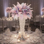 Silver Vases for Centerpieces - Crystal Trumpet Floral Vase, 2Pcs Crystal Vases for Table Centerpieces, 20in, alternate view