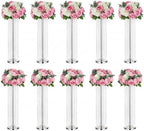 Silver Wedding Vases for Centerpieces - 10pcs of 35.4in Tall Flower Stands in Silver