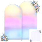 Silver White Arch Covers 7.2 and 6ft Sequin Sparkly Birthday Party Arch Backdrop Covers Set of 2 Spandex Shimmer