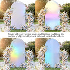 Silver White Arch Covers 7.2 and 6ft Sequin Sparkly Birthday Party Arch Backdrop Covers Set of 2 Spandex Shimmer, alternate