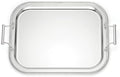 Silverplate Rectangular Serving Tray with Handles, 16-Inch in Metallic