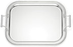 Silverplate Rectangular Serving Tray with Handles, 16-Inch in Metallic