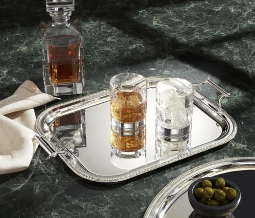 Silverplate Rectangular Serving Tray with Handles, 16-Inch in Metallic, alternate view 2