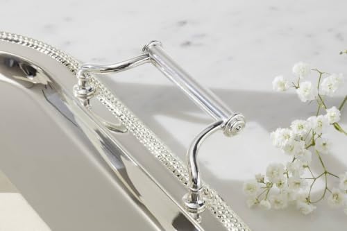 Silverplate Rectangular Serving Tray with Handles, 16-Inch in Metallic, alternate view 7