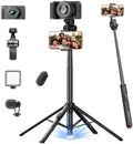 SK32 Selfie Stick w Remote, 71''Auto Open & Lift-Close Phone Tripod