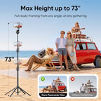 SK32 Selfie Stick w Remote, 71''Auto Open & Lift-Close Phone Tripod, alternate view 3