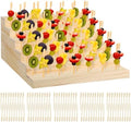 Skewer Holder with 100 Pcs 4.7" Cocktail Pick, 6-tier 156 Holes Fruit Kabobs Appetizer Food Pick Stand and