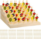Skewer Holder with 100 Pcs 4.7" Cocktail Pick, 6-tier 156 Holes Fruit Kabobs Appetizer Food Pick Stand and